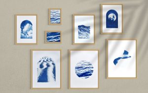 cyanotype pour décoration d'intérieur bord de mer