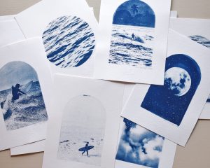 affiche surf bleu sauvage