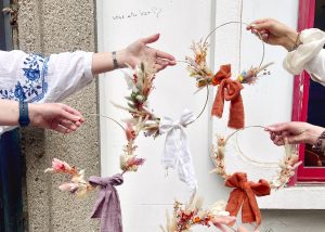 Couronne de fleurs séchées pour un EVJF à saint malo