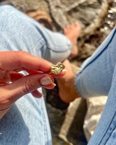 bague et collier coeur en or